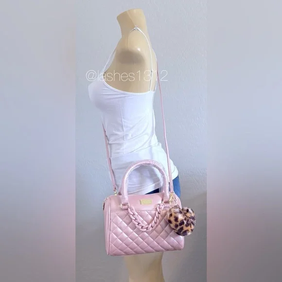 BETSEY JOHNSON Bag Chain Barrel Crossbody - Rose Gold LBCHAIN - Picture 8 of 8